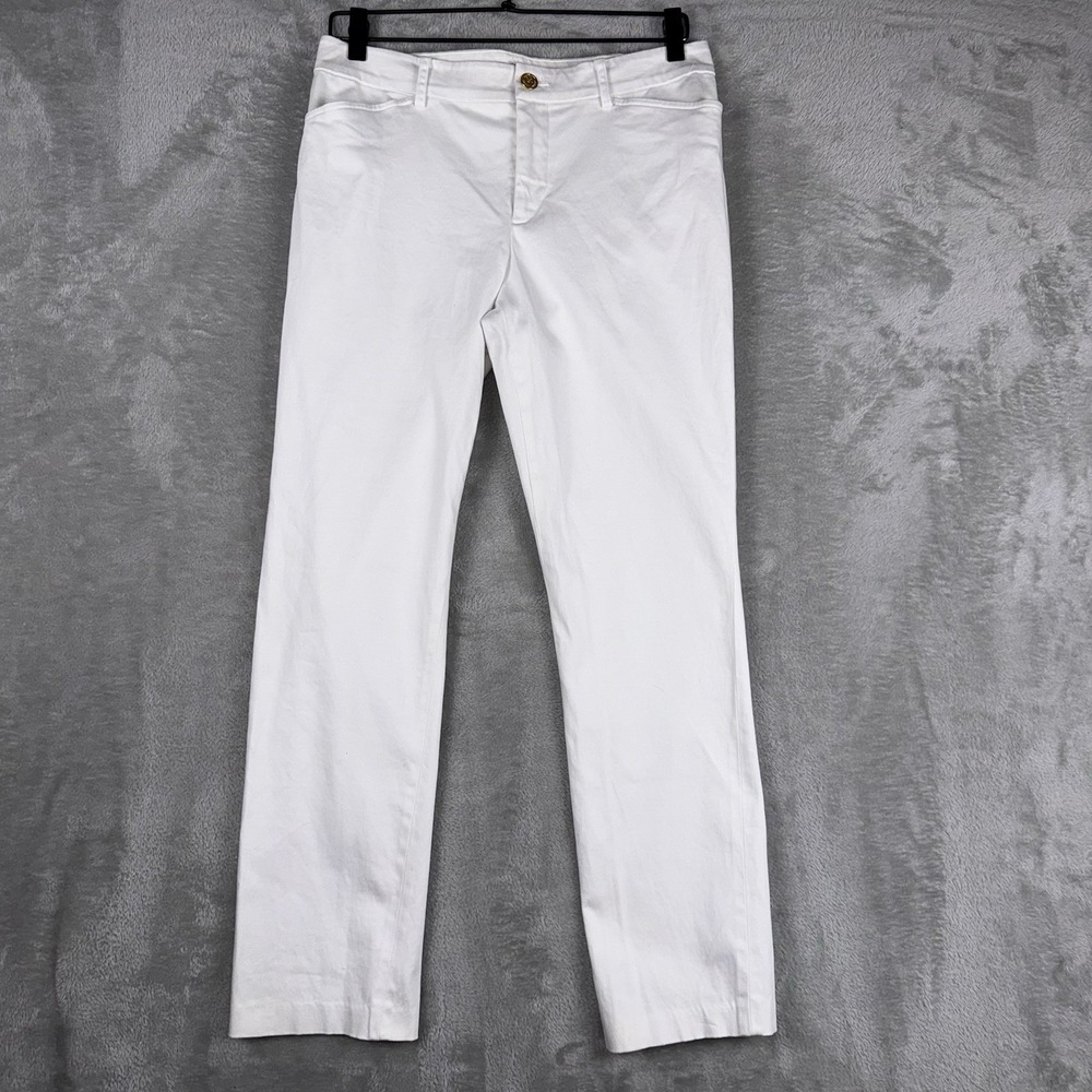 LAUREN RALPH LAUREN Women's 6‎ Short/Ankle White Premier Straight Stretch Pants